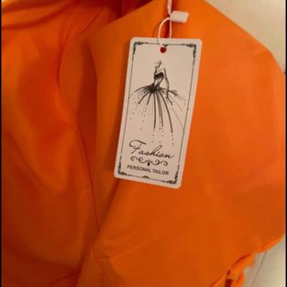 Beautiful never worn new orange size 18 a line dress. - Picture 5 of 5